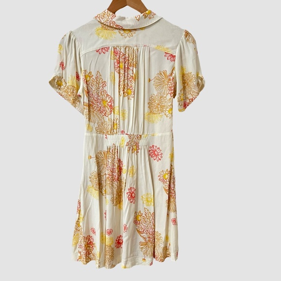 Free People Short Sleeve V-Neck Mini Sun Dress XS - Picture 2 of 8